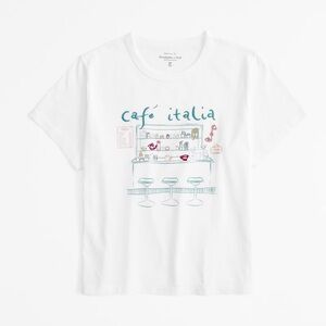NWT Short-Sleeve Café Italia Graphic Skimming Tee